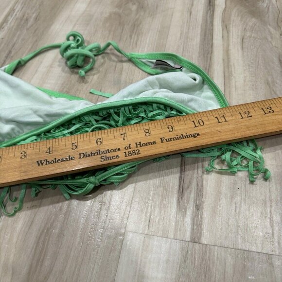 Women’s Luli Fama Swim Fringe Top Bikini Size Medium M Green Hot Cute Summer‎ - Picture 5 of 7
